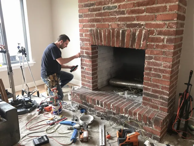 Dana Point Chimney Sweep specialist finalizing chimney liner service in Dana Point, CA