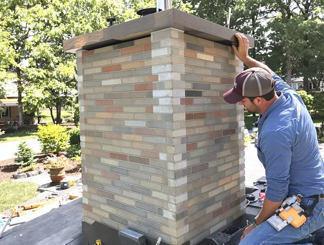 Dana Point Chimney Sweep completing a modern chimney remodel in Dana Point, CA