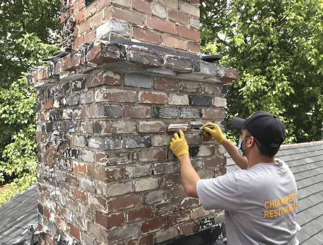 In-progress chimney restoration by Dana Point Chimney Sweep in Dana Point, CA