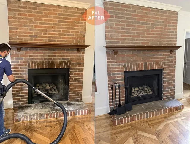 Dana Point Chimney Sweep carefully sanitizing a fireplace in Dana Point, CA