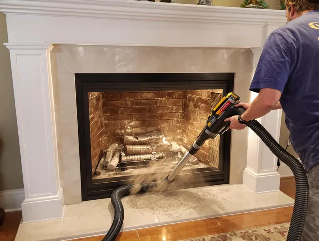 Fireplace cleaning performed by Dana Point Chimney Sweep in Dana Point, CA